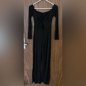 Missguided + Black Streamlined Jumpsuit